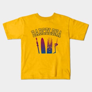 BARCELONA Skyline (FC Colors) Kids T-Shirt